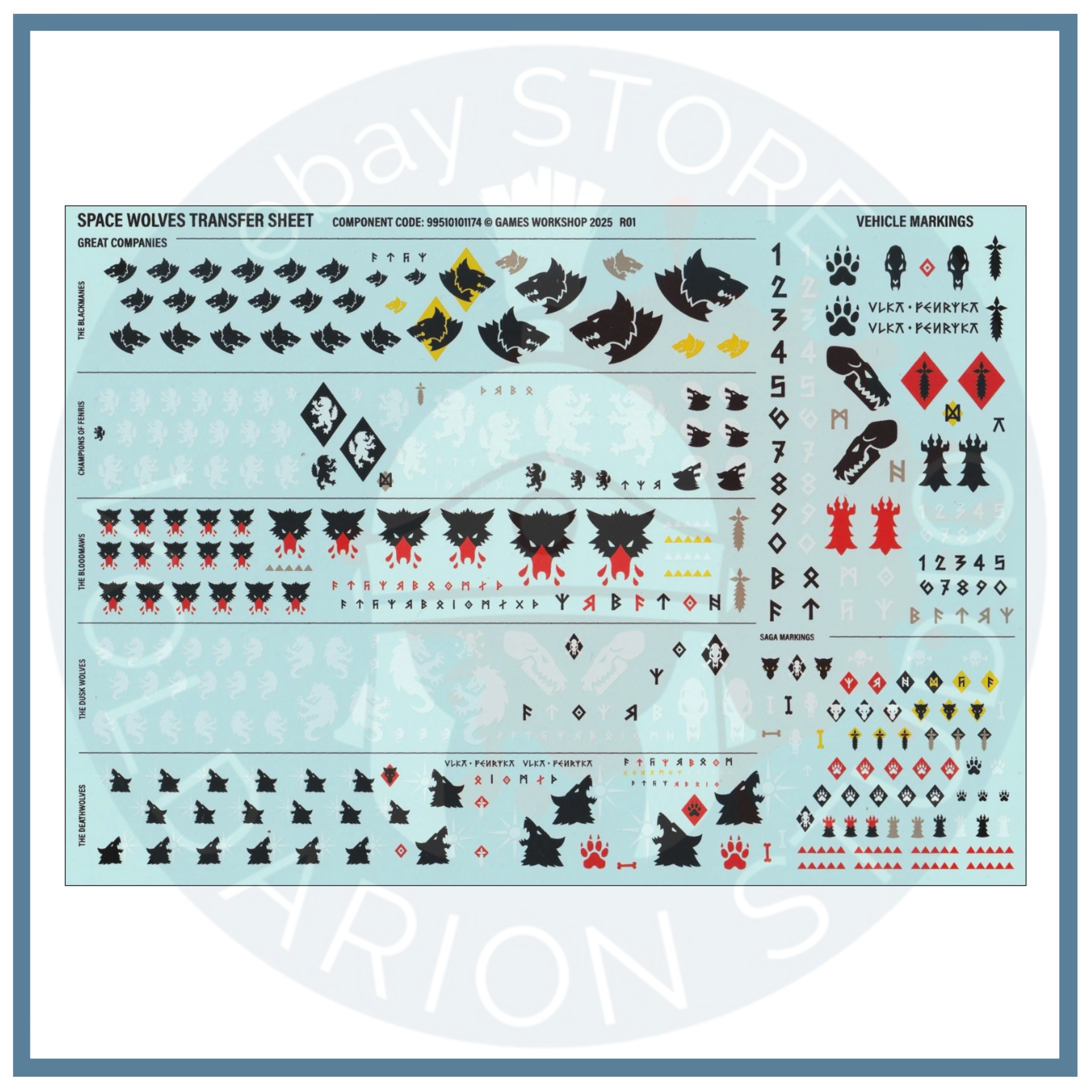 Space Wolves Transfer Sheet