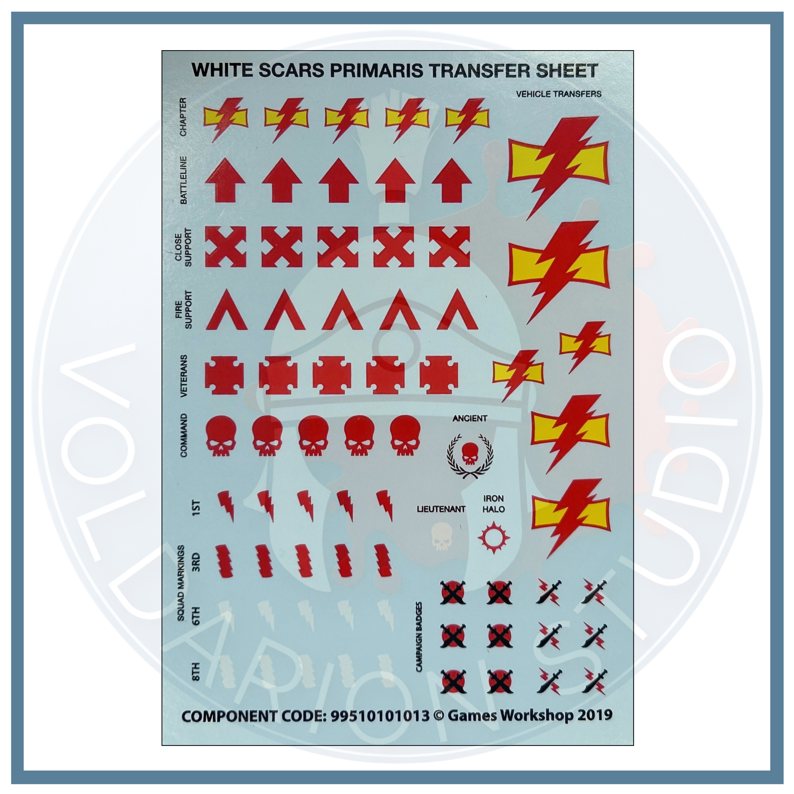 White Scars Transfer Sheet