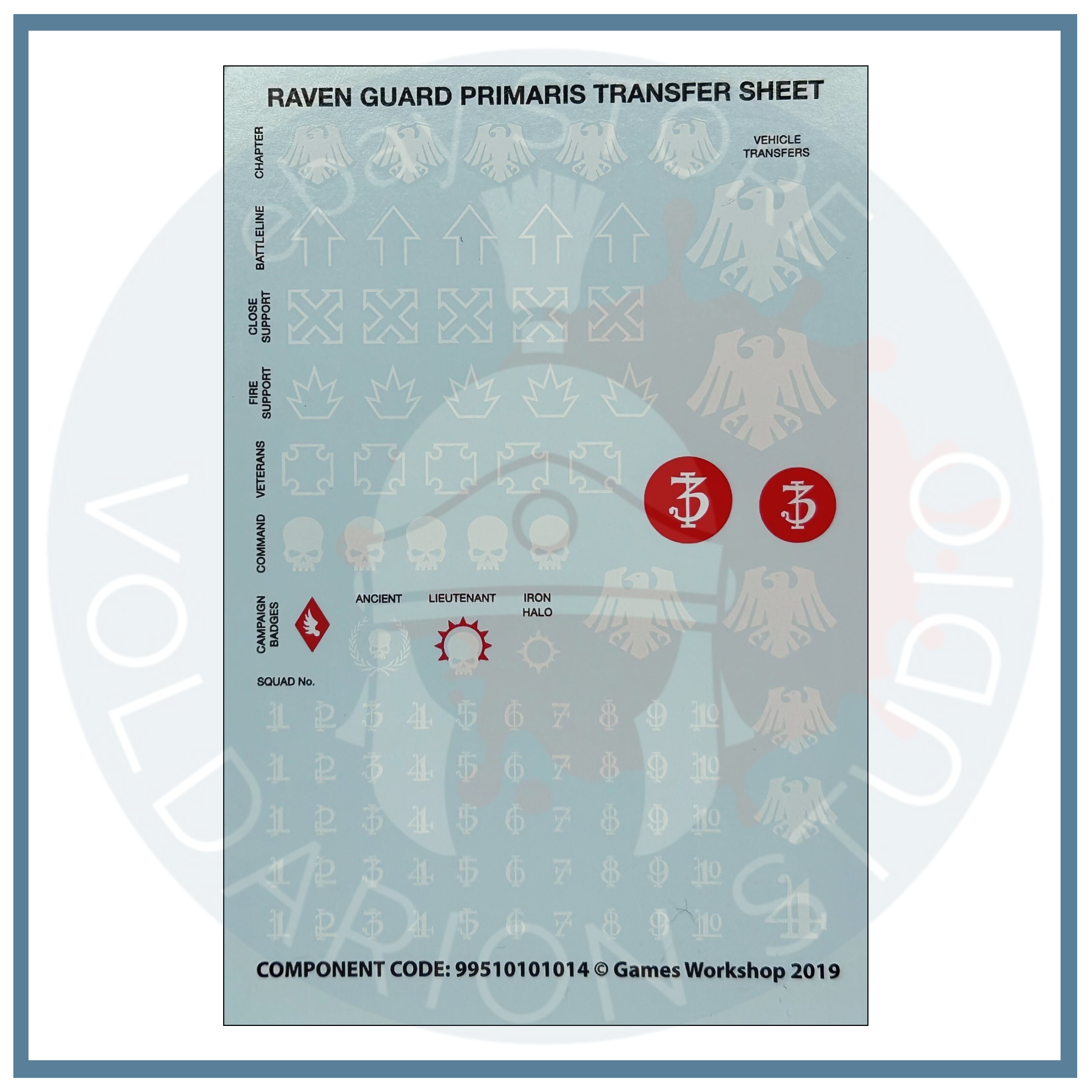 Raven Guard Transfer Sheet